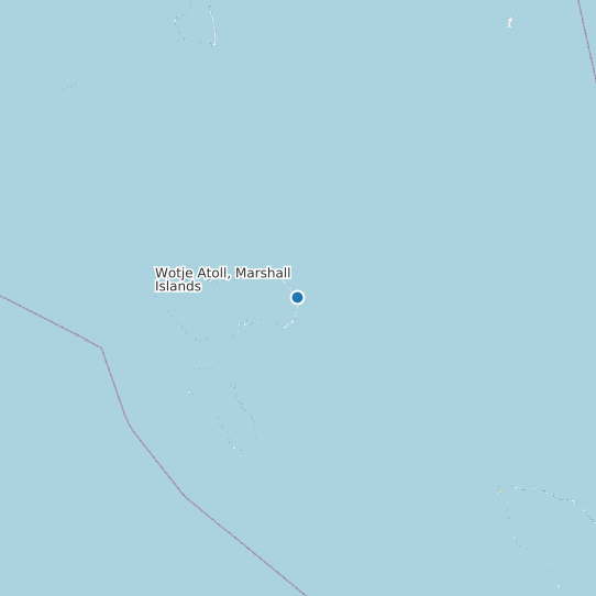 Map of Wotje Atoll, Marshall Islands Tide Prediction Station
