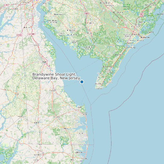 Brandywine Shoal Light, Delaware Bay, New Jersey map