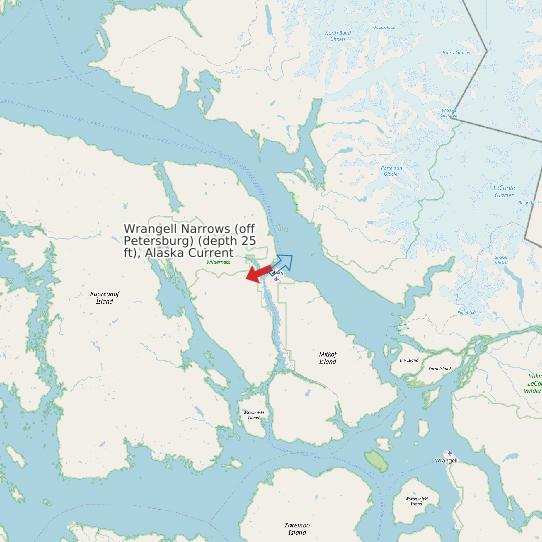 Wrangell Narrows (off Petersburg) (depth 25 ft), Alaska Current map