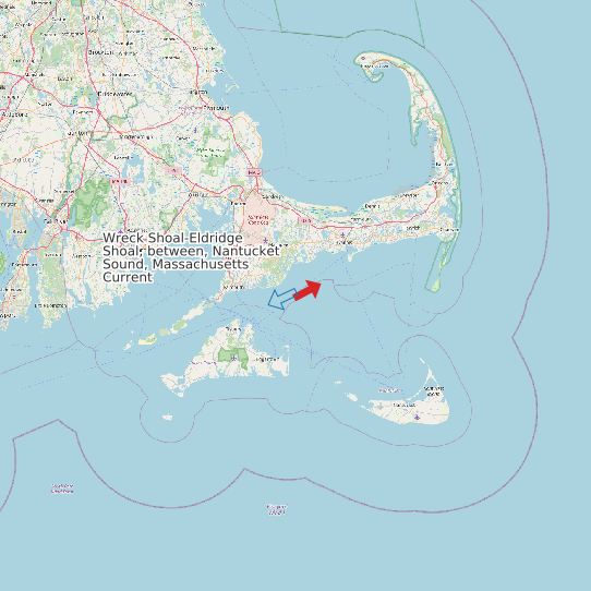 Map of Wreck Shoal-Eldridge Shoal, between, Nantucket Sound, Massachusetts Current Prediction Station