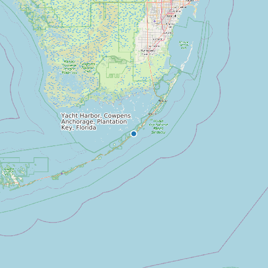 Map of Yacht Harbor, Cowpens Anchorage, Plantation Key, Florida Tide Prediction Station