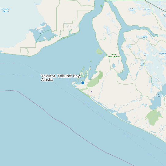 Map of Yakutat, Yakutat Bay, Alaska Tide Prediction Station
