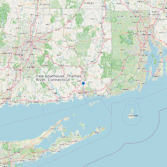 Yale boathouse, Thames River, Connecticut map