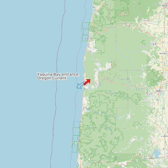 Map of Yaquina Bay entrance, Oregon Current Prediction Station