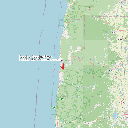 Map of Yaquina, Yaquina River, Yaquina Bay, Oregon Current Prediction Station