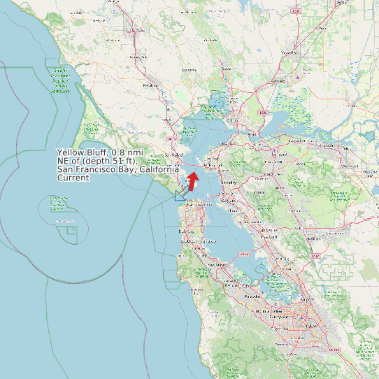 Yellow Bluff, 0.8 nmi NE of (depth 51 ft), San Francisco Bay, California Current map