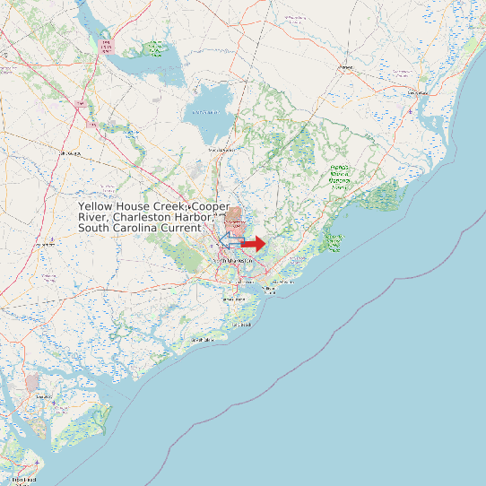 Yellow House Creek, Cooper River, Charleston Harbor, South Carolina Current map