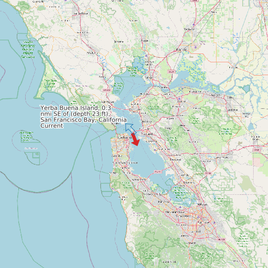 Yerba Buena Island, 0.3 nmi SE of (depth 23 ft), San Francisco Bay, California Current map