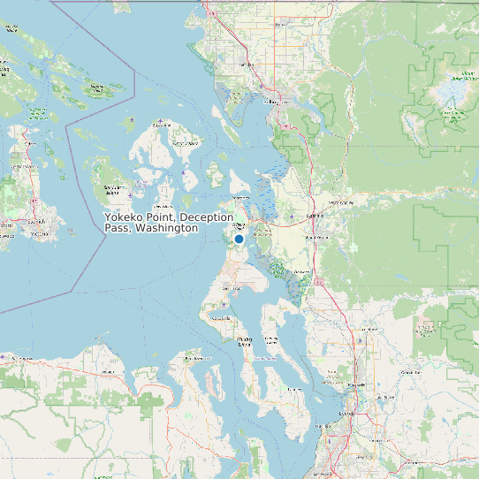 Map of Yokeko Point, Deception Pass, Washington Tide Prediction Station