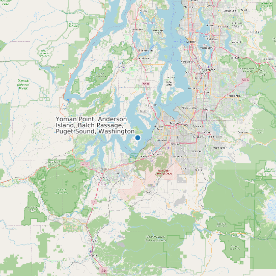 Map of Yoman Point, Anderson Island, Balch Passage, Puget Sound, Washington Tide Prediction Station