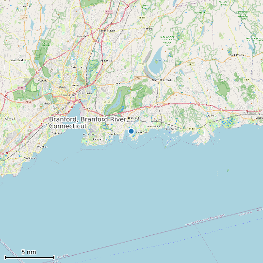 Map of Branford, Branford River, Connecticut Tide Prediction Station