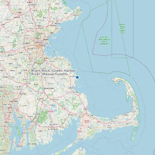 Map of Brant Rock, Green Harbor River, Massachusetts Tide Prediction Station
