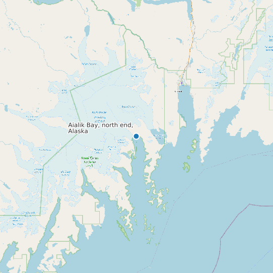 Map of Aialik Bay, north end, Alaska Tide Prediction Station