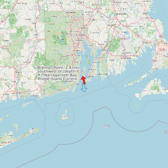 Brenton Point, 1.4 nmi southwest of (depth 7 ft), Narragansett Bay, Rhode Island Current map