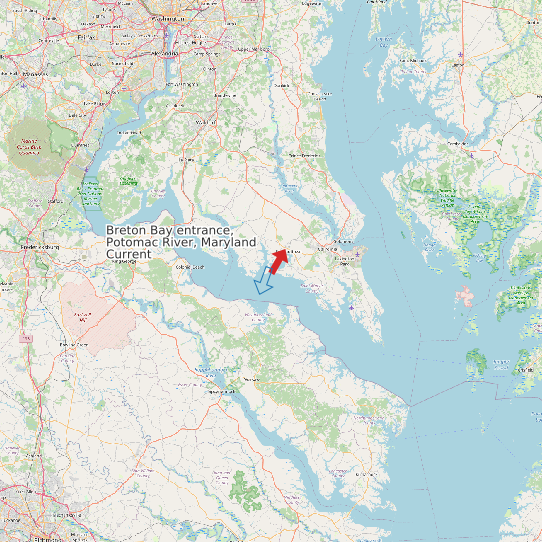 Breton Bay entrance, Potomac River, Maryland Current map