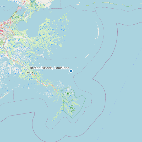 Map of Breton Islands, Louisiana Tide Prediction Station