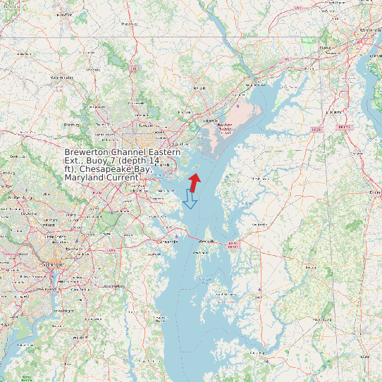 Map of Brewerton Channel Eastern Ext., Buoy 7 (depth 14 ft), Chesapeake Bay, Maryland Current Prediction Station