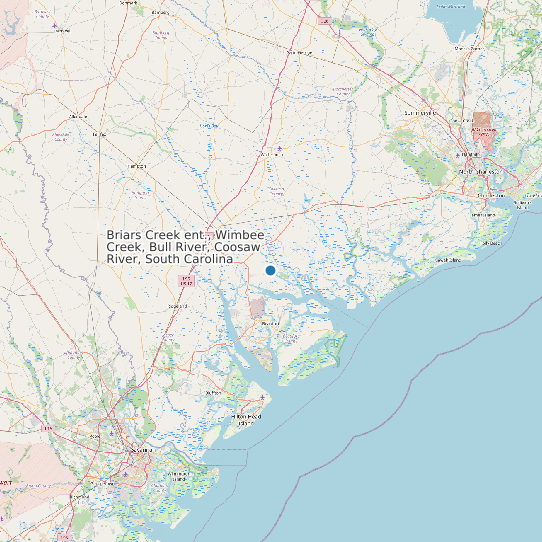 Map of Briars Creek ent., Wimbee Creek, Bull River, Coosaw River, South Carolina Tide Prediction Station