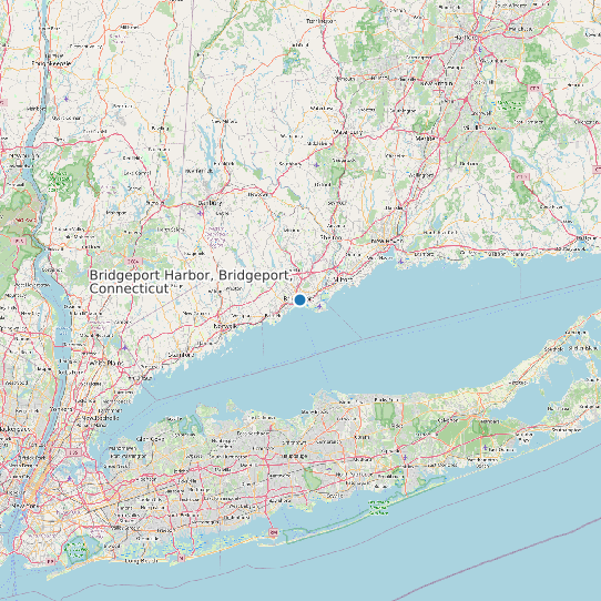 Map of Bridgeport Harbor, Bridgeport, Connecticut Tide Prediction Station