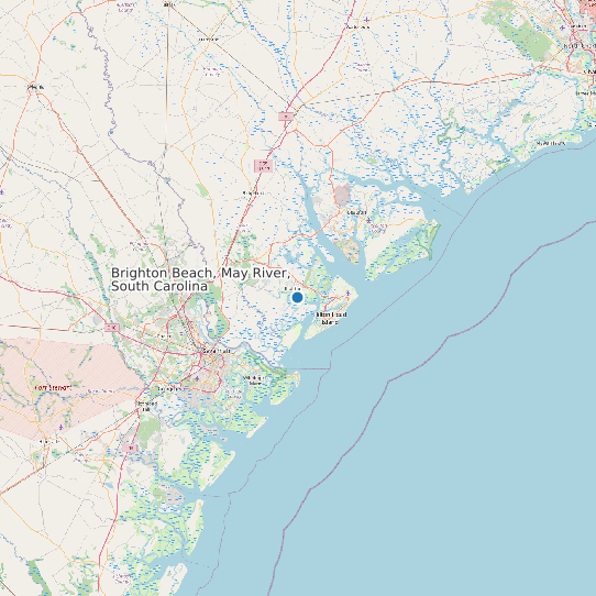 Map of Brighton Beach, May River, South Carolina Tide Prediction Station