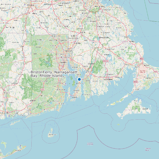 Bristol Ferry, Narragansett Bay, Rhode Island map