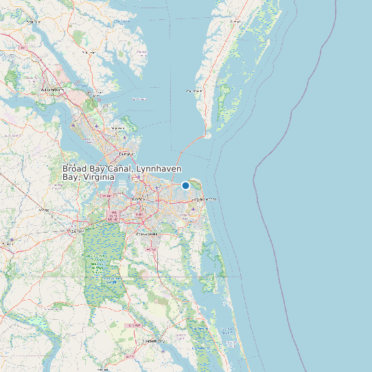 Broad Bay Canal, Lynnhaven Bay, Virginia map