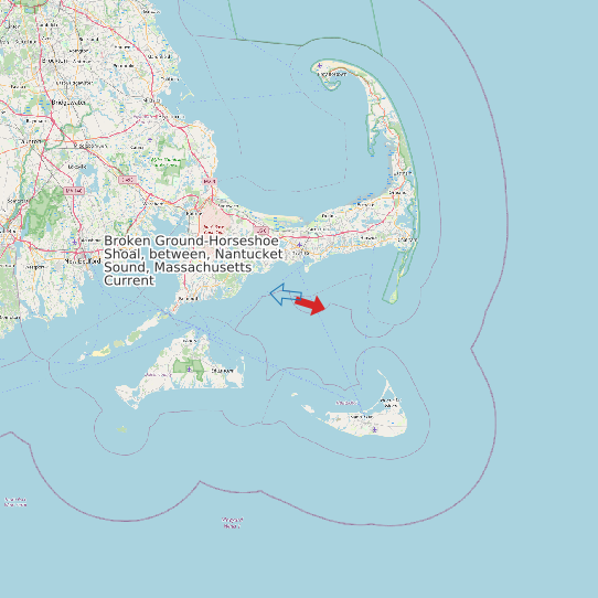 Broken Ground-Horseshoe Shoal, between, Nantucket Sound, Massachusetts Current map