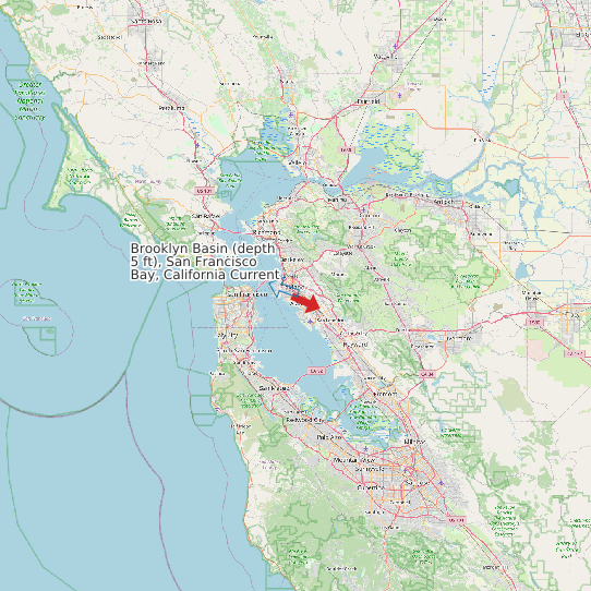 Brooklyn Basin (depth 5 ft), San Francisco Bay, California Current map