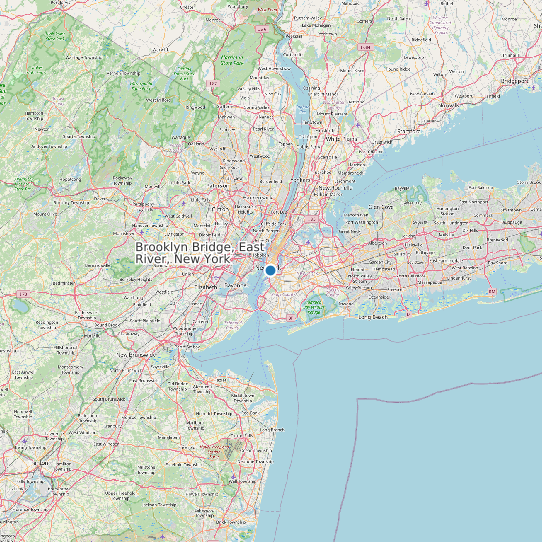 Brooklyn Bridge, East River, New York map