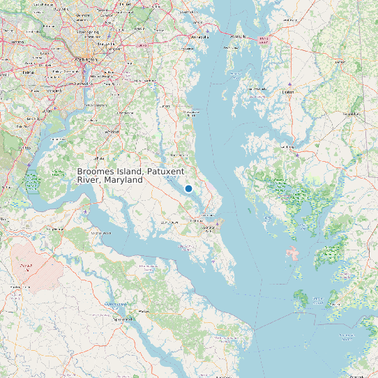 Map of Broomes Island, Patuxent River, Maryland Tide Prediction Station