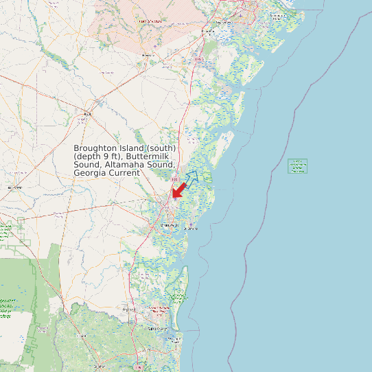 Map of Broughton Island (south) (depth 9 ft), Buttermilk Sound, Altamaha Sound, Georgia Current Prediction Station