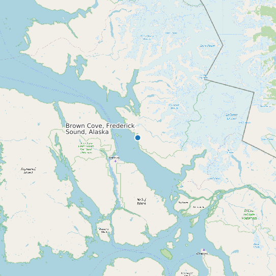 Brown Cove, Frederick Sound, Alaska map