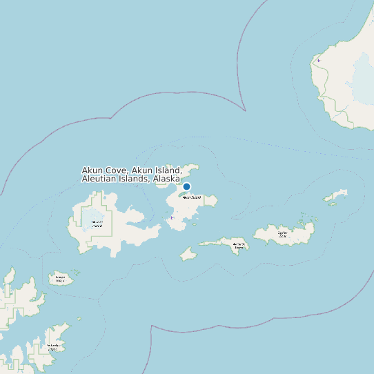 Map of Akun Cove, Akun Island, Aleutian Islands, Alaska Tide Prediction Station