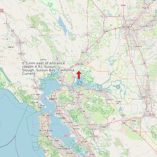 0.5 nmi east of entrance (depth 4 ft), Suisun Slough, Suisun Bay, California Current map