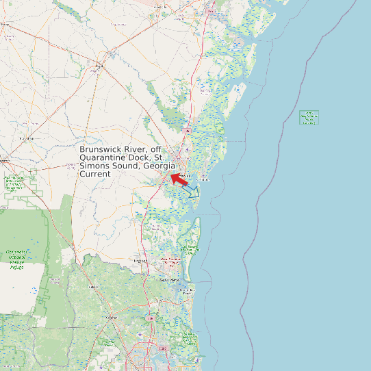 Brunswick River, off Quarantine Dock, St. Simons Sound, Georgia Current map