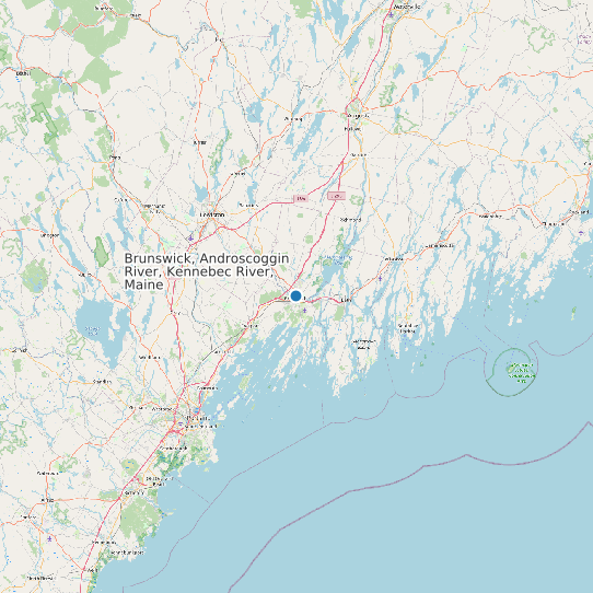 Map of Brunswick, Androscoggin River, Kennebec River, Maine Tide Prediction Station