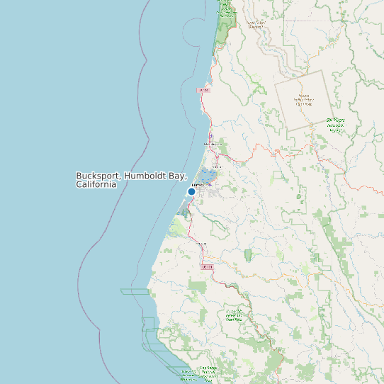 Bucksport, Humboldt Bay, California map