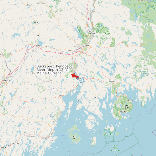 Map of Bucksport, Penobscot River (depth 12 ft), Maine Current Prediction Station