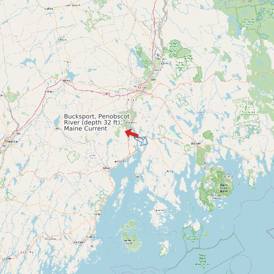 Map of Bucksport, Penobscot River (depth 32 ft), Maine Current Prediction Station