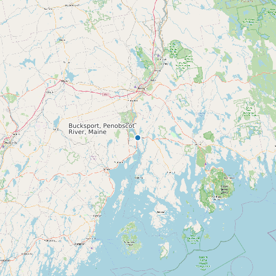 Map of Bucksport, Penobscot River, Maine Tide Prediction Station