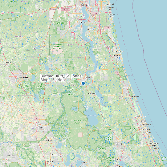 Map of Buffalo Bluff, St. Johns River, Florida Tide Prediction Station