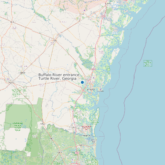 Map of Buffalo River entrance, Turtle River, Georgia Tide Prediction Station