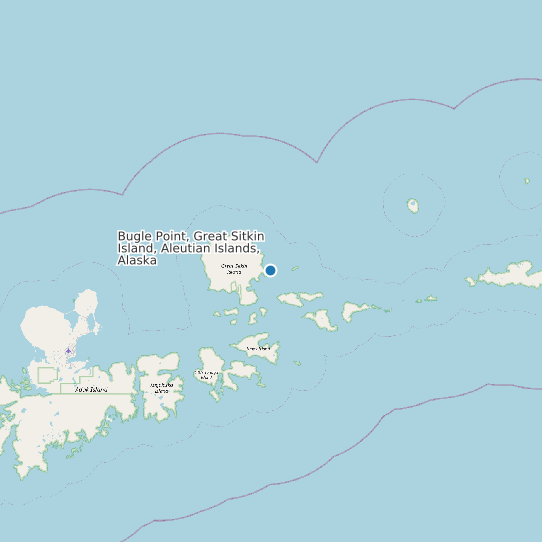 Map of Bugle Point, Great Sitkin Island, Aleutian Islands, Alaska Tide Prediction Station