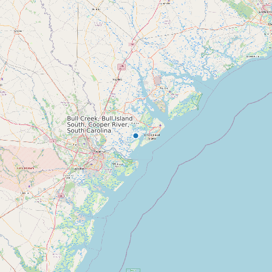 Bull Creek, Bull Island South, Cooper River, South Carolina map
