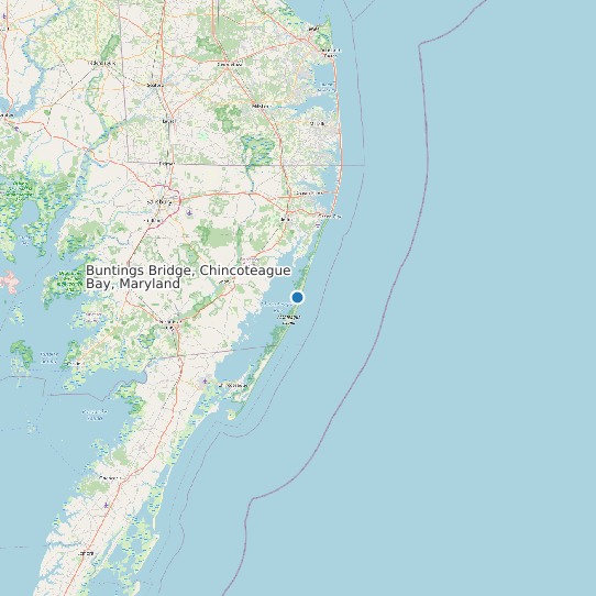 Buntings Bridge, Chincoteague Bay, Maryland map