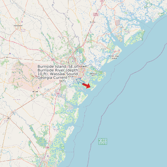 Burnside Island, SE of, Burnside River (depth 10 ft), Wassaw Sound, Georgia Current map