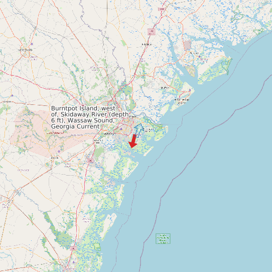 Map of Burntpot Island, west of, Skidaway River (depth 6 ft), Wassaw Sound, Georgia Current Prediction Station