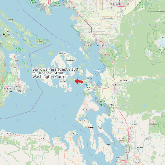 Burrows Pass (depth 100 ft), Rosario Strait, Washington Current map