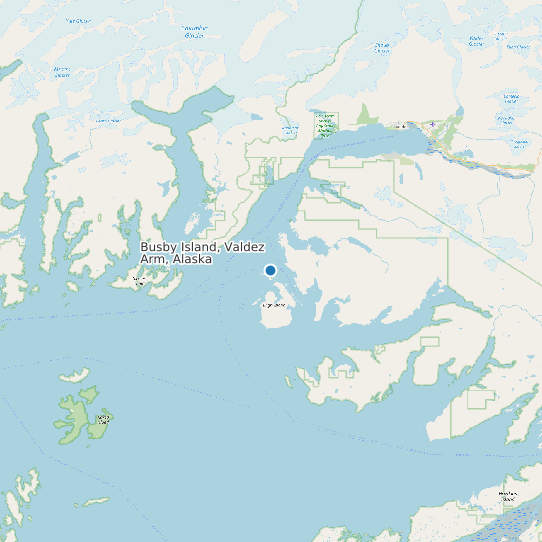 Map of Busby Island, Valdez Arm, Alaska Tide Prediction Station