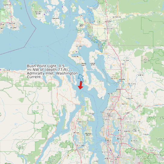 Bush Point Light, 0.5 mi NW of (depth 77 ft), Admiralty Inlet, Washington Current map